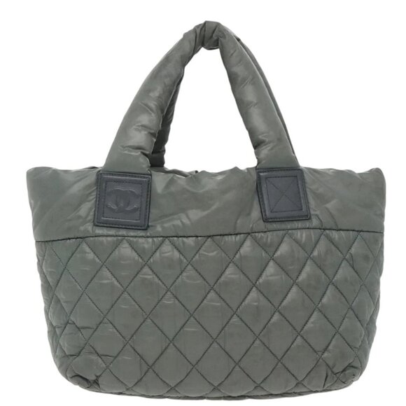 CHANEL Cococoon Shoulder Bag Nylon Gray Silver CC - Picture 3 of 15